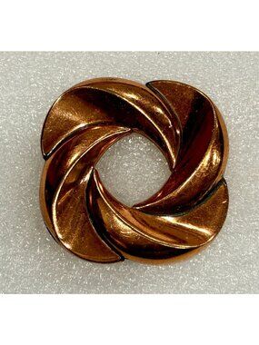 1940s Renoir Copper Swirled Square Brooch-Signed RARE Find